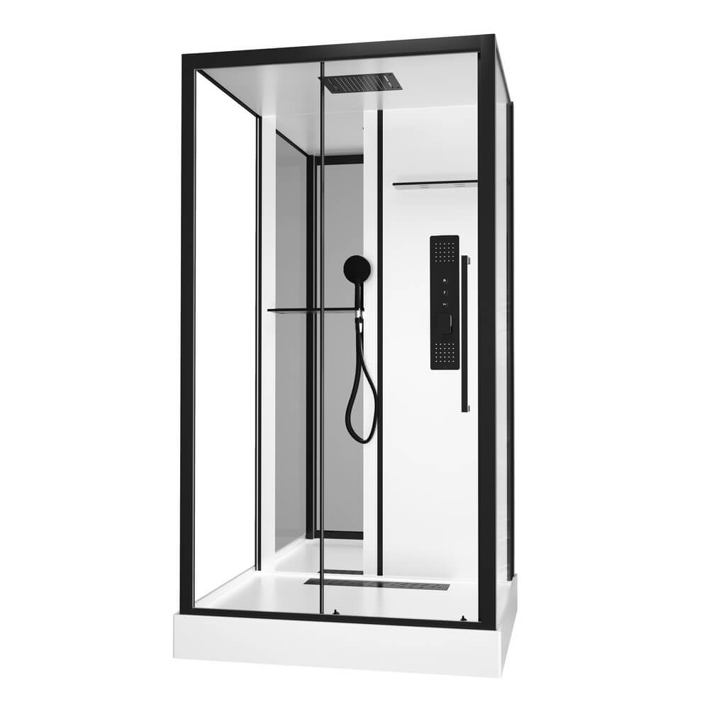 Душевая кабина Black&White Galaxy G8028 1150*900 мм с гидромассажем (черный матовый/прозрачное)