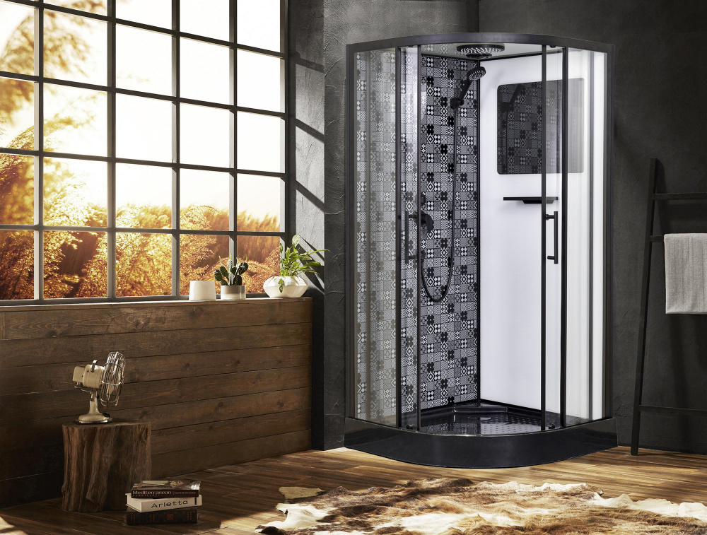 Душевая кабина Esbano ESB-90CR 900*900 мм (чёрный матовый/прозрачное)