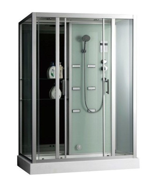 Душевая кабина Frank F505-1 1400*850 мм с гидромассажем, с паром (белый/прозрачное)