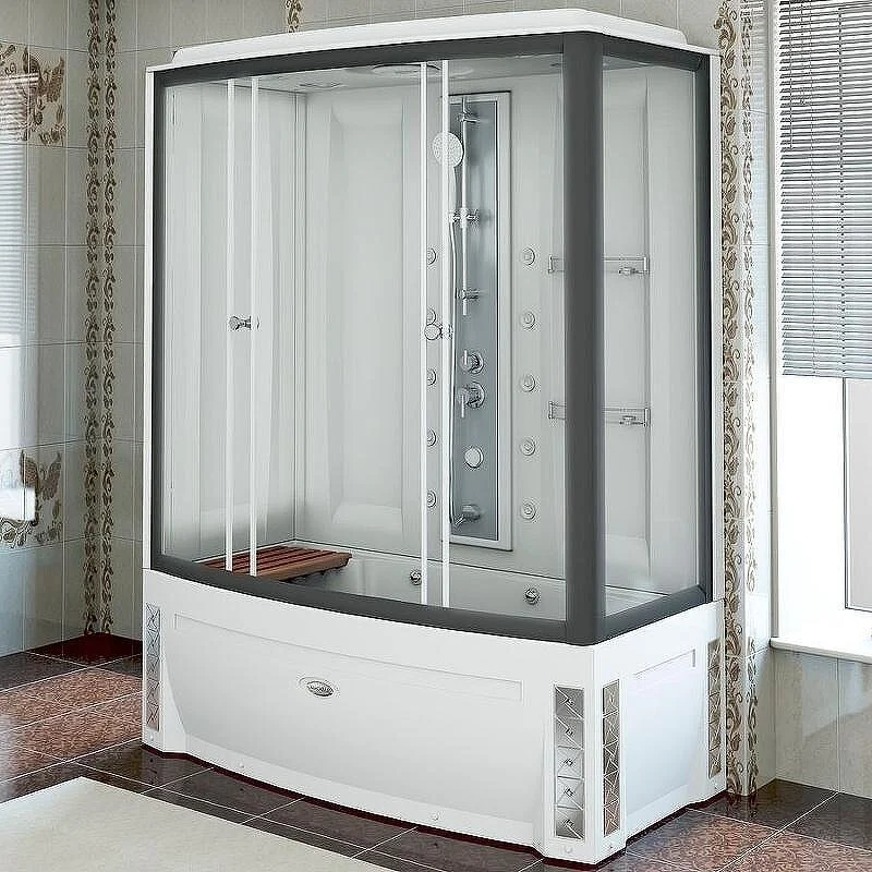 Душевая кабина Radomir Элис К2 1-04-6-1-5-0960 1680*850 мм с баней и гидромассажем (чёрный/прозрачное) L