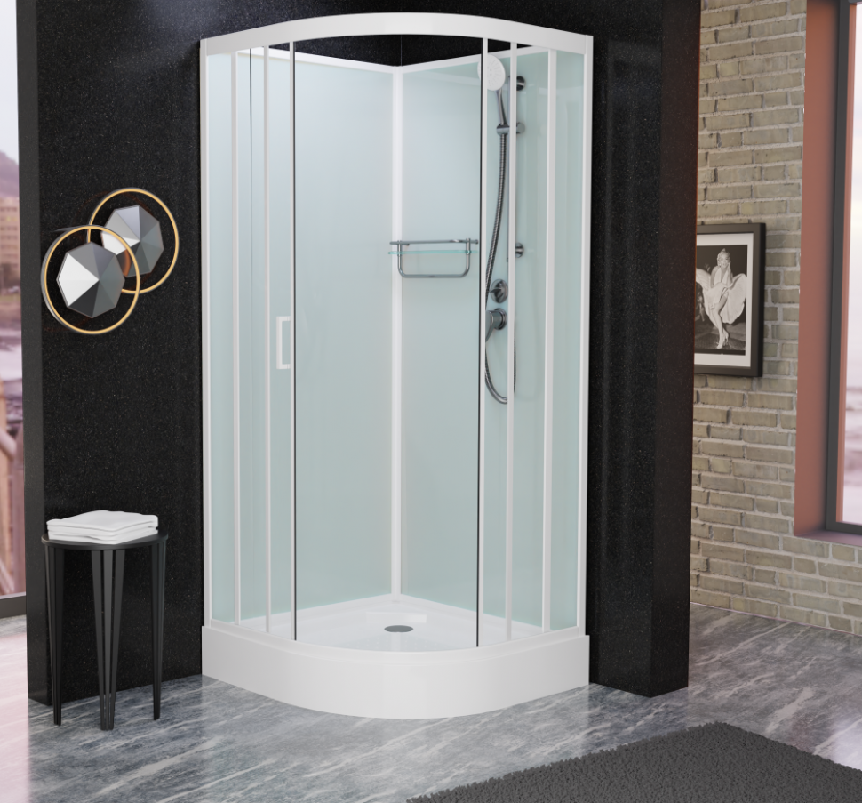 Душевая кабина Frank F418L М 1000*800 мм без крыши (белый/матовое) L