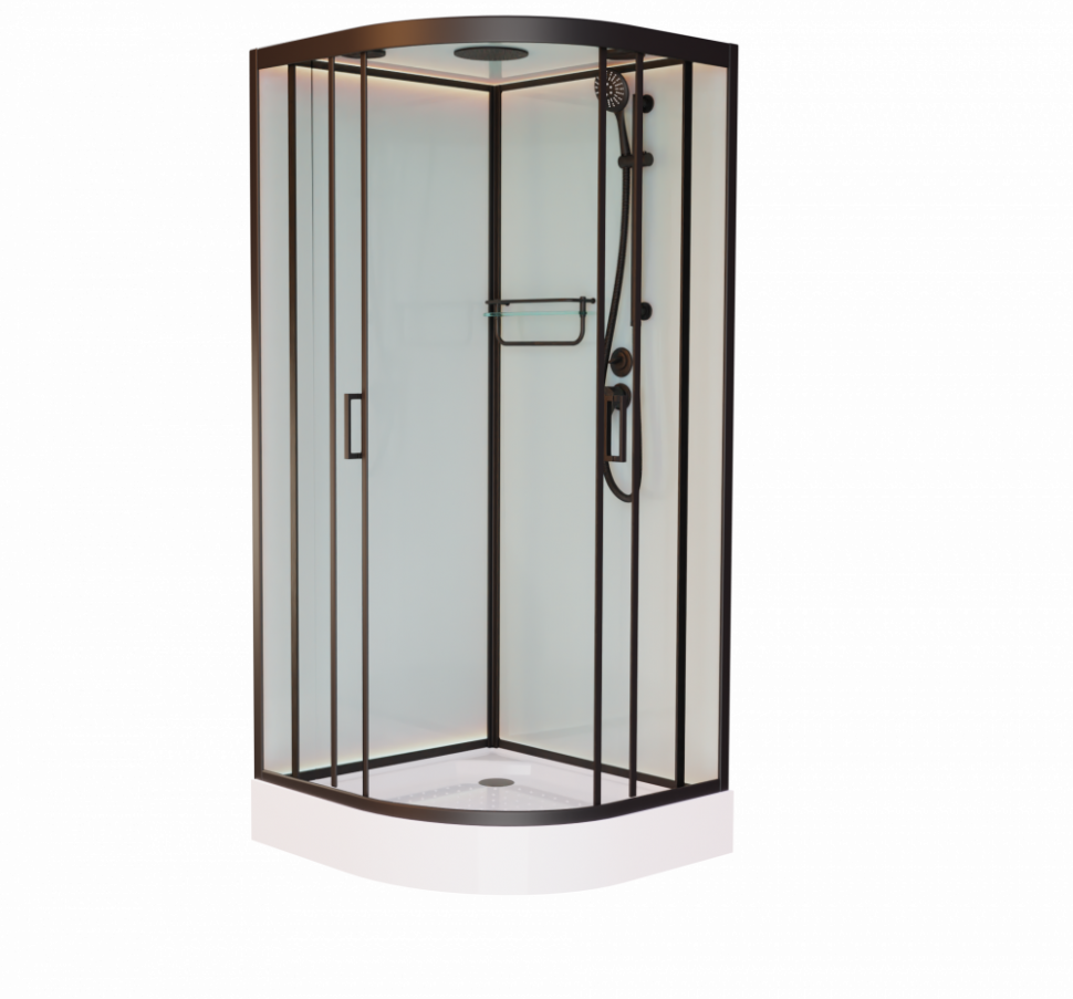 Душевая кабина Frank F409 900*900 мм (чёрный/прозрачное)