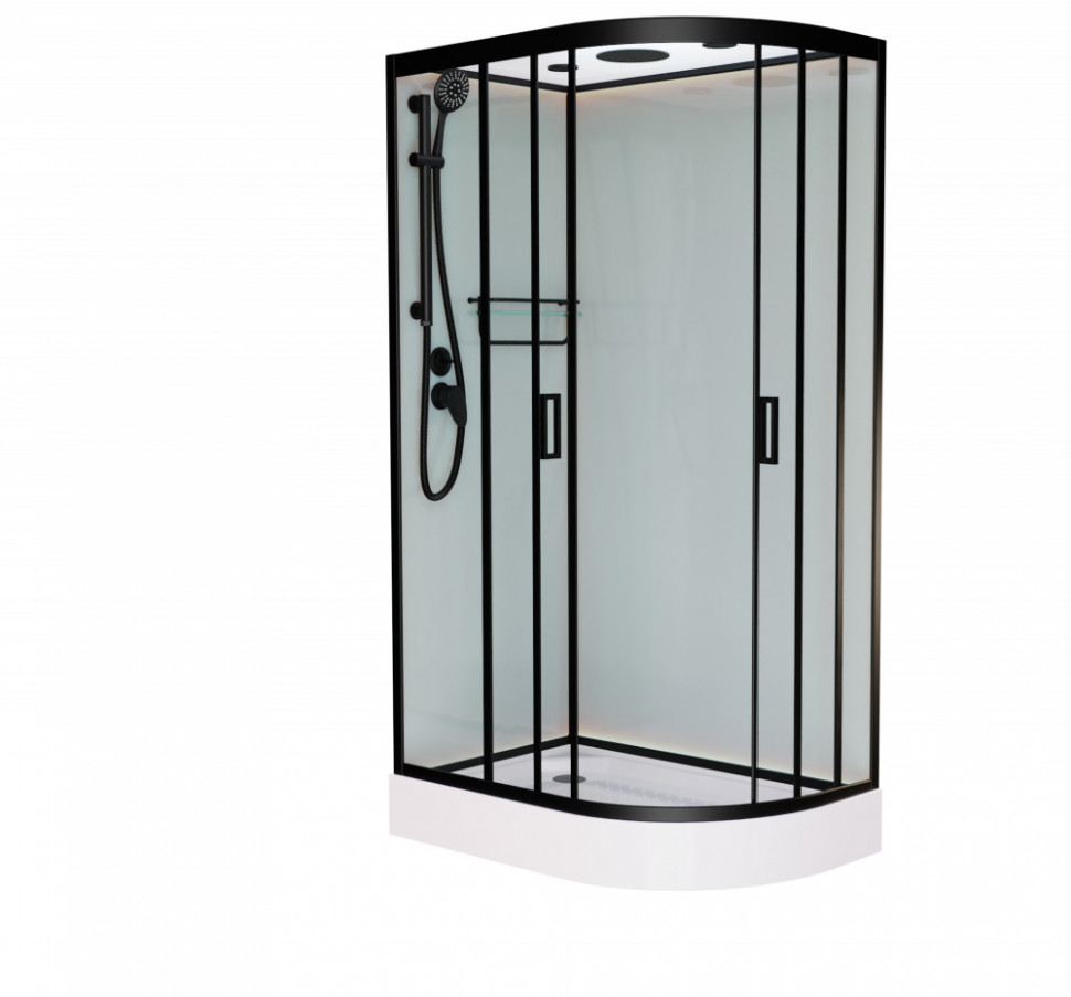Душевая кабина Frank F412L 1200*800 мм (чёрный/прозрачное) L