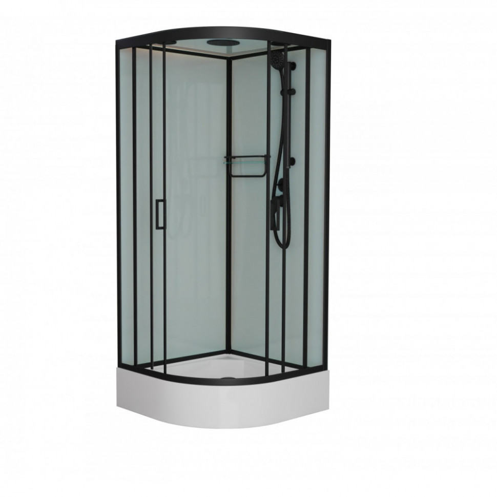 Душевая кабина Frank F409/1 М 900*900 мм (чёрный/матовое)