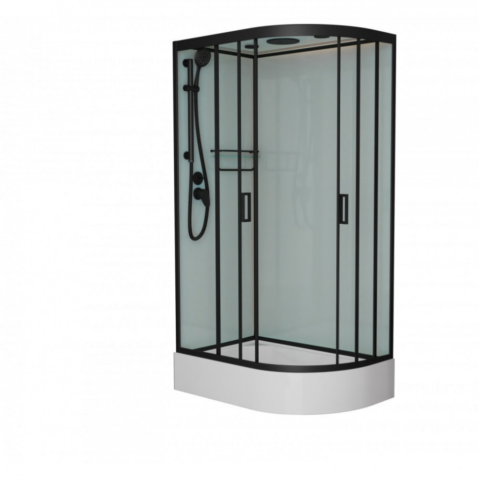 Душевая кабина Frank F412/1L М 1200*800 мм (чёрный/матовое) L