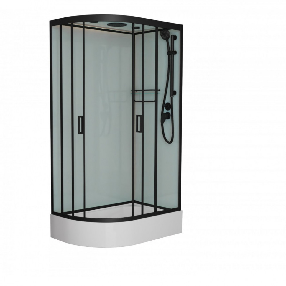 Душевая кабина Frank F412/1R М 1200*800 мм (чёрный/матовое) R