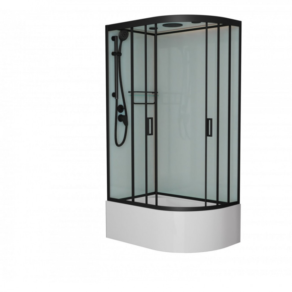 Душевая кабина Frank F412/2L М 1200*800 мм (чёрный/матовое) L
