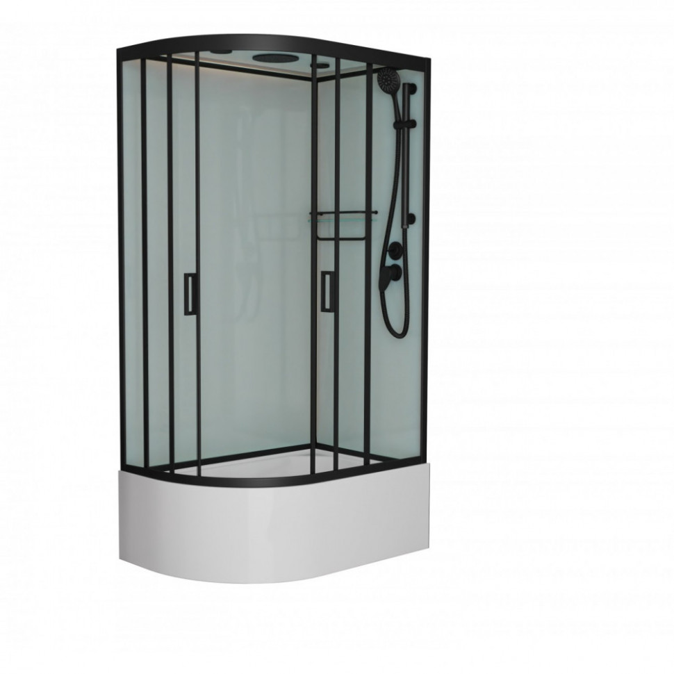 Душевая кабина Frank F412/2R М 1200*800 мм (чёрный/матовое) R