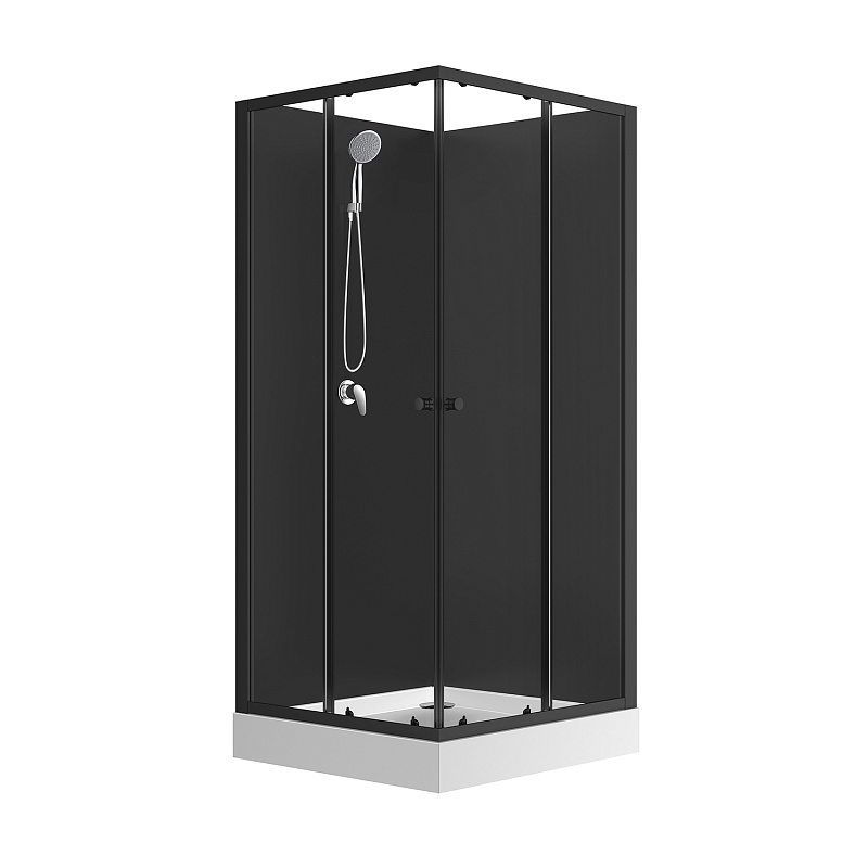Душевая кабина Loranto Neo CS-21801BP 900*900 мм (чёрный матовый/прозрачное)