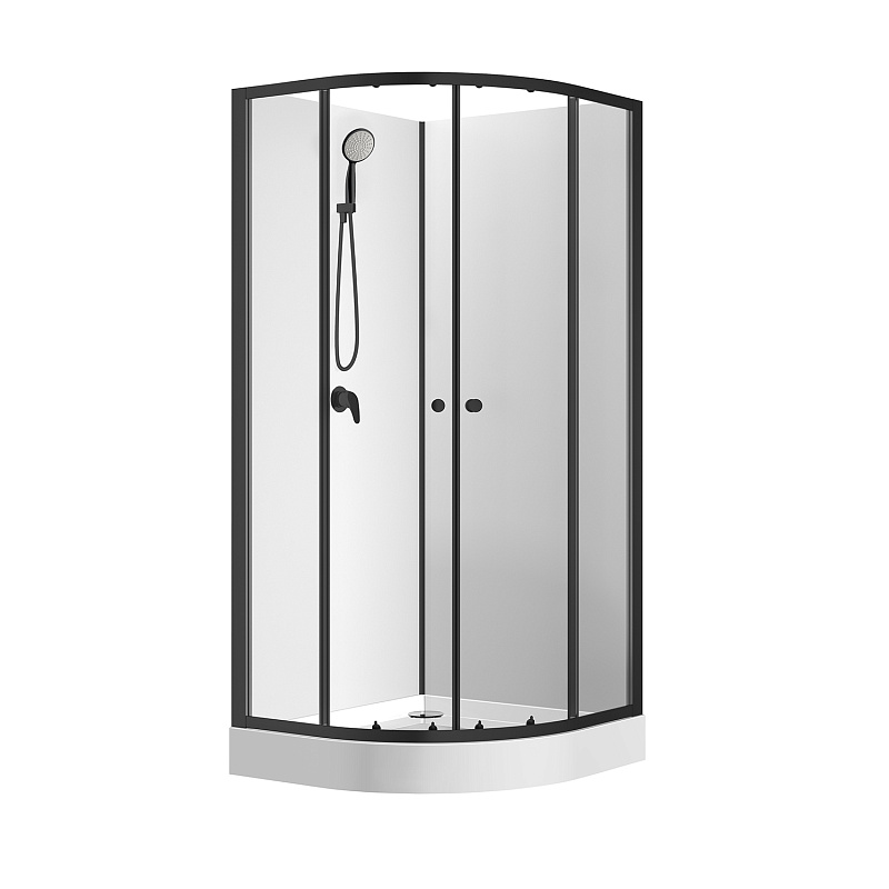Душевая кабина Loranto Neo CS-21800 900*900 мм (чёрный матовый/прозрачное)