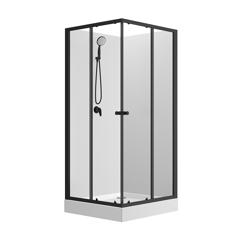 Душевая кабина Loranto Neo CS-21801 900*900 мм (чёрный матовый/прозрачное)
