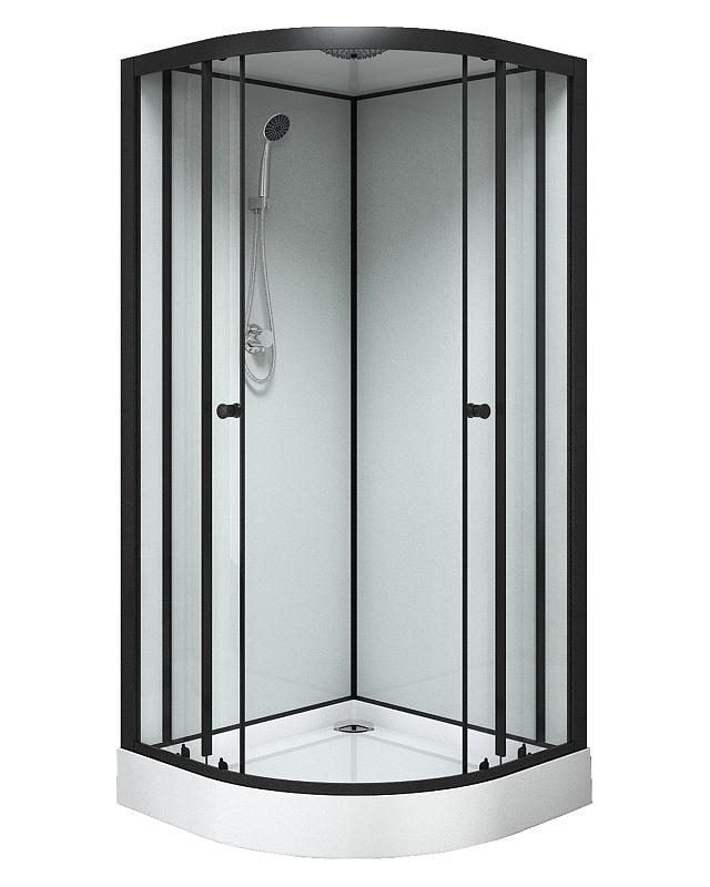 Душевая кабина Loranto Neo CS-22109 900*900 мм (чёрный матовый/прозрачное)
