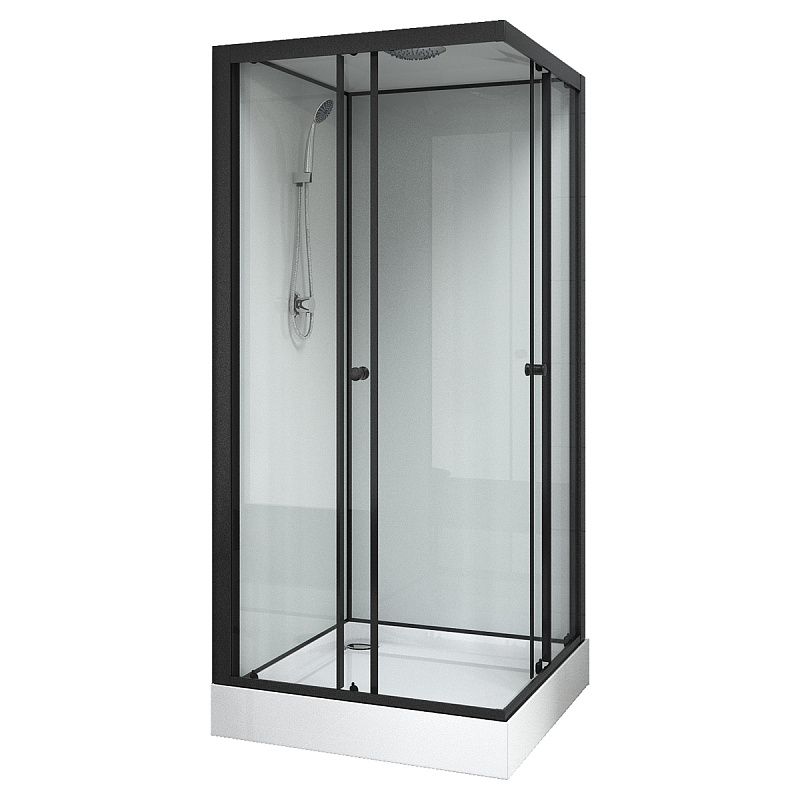 Душевая кабина Loranto Neo CS-22110 900*900 мм (чёрный матовый/прозрачное)
