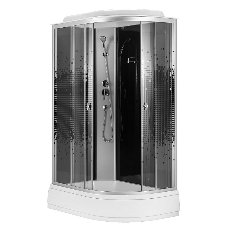 Душевая кабина Loranto CS-1200-25ТМ/М L 1200*800 мм (хром матовый/с узором) L