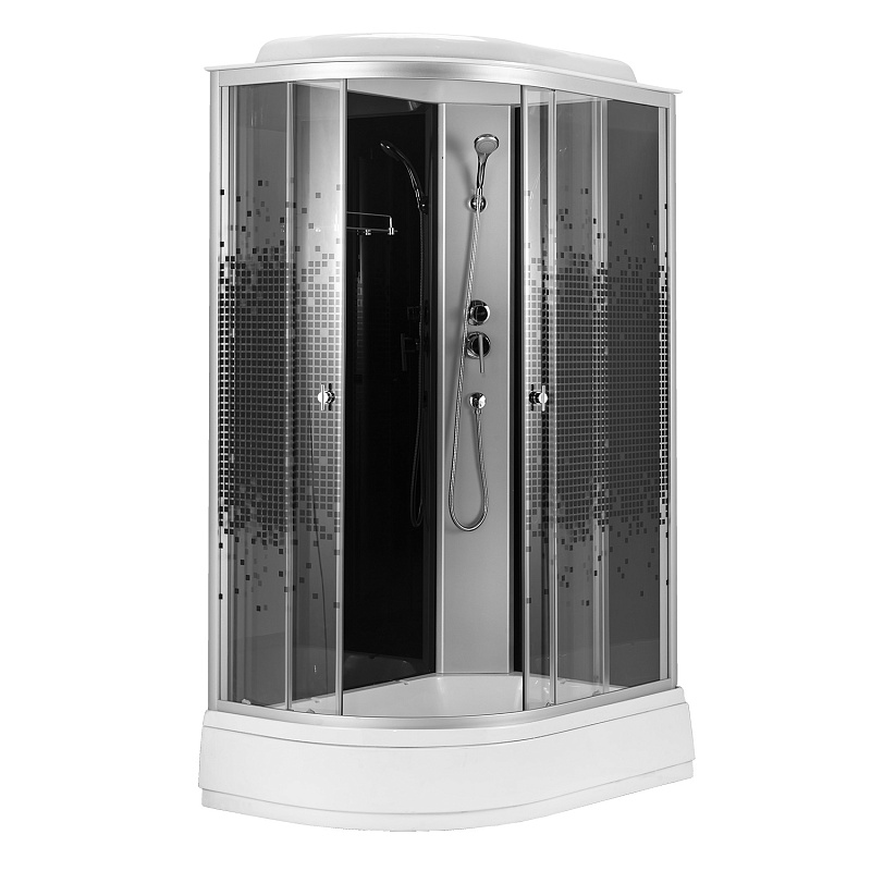 Душевая кабина Loranto CS-1200-13ТМ/М R 1200*800 мм (хром матовый/с узором) R