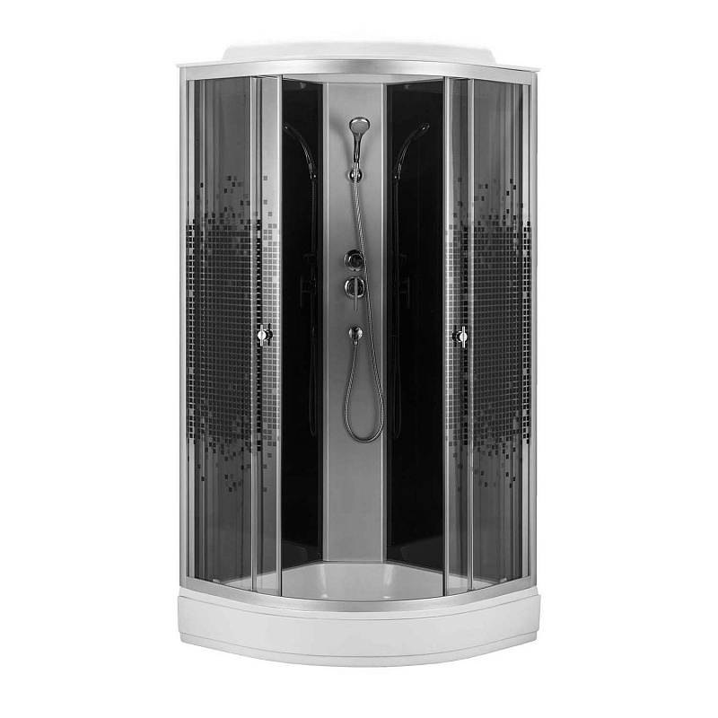 Душевая кабина Loranto CS-900-25ТМ/М 900*900 мм (хром матовый/с узором)