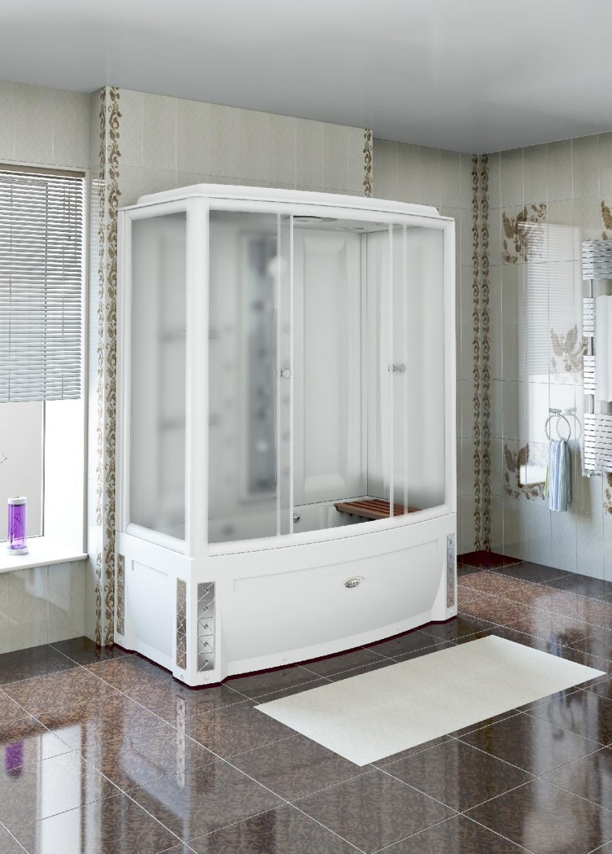 Душевая кабина Radomir Элис 1-00-1-2-0-0941 1680*850 мм (белый/матовое) без крыши