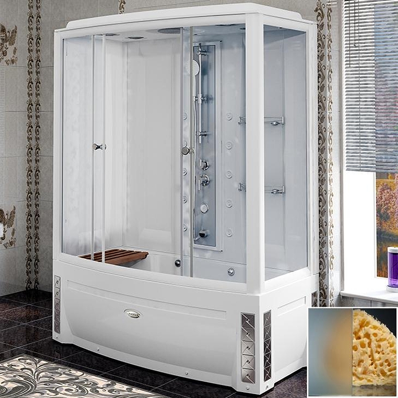 Душевая кабина Radomir Элис 1 1-04-1-1-4-0951 1680*850 мм с баней и гидромассажем (белый/матовое) L