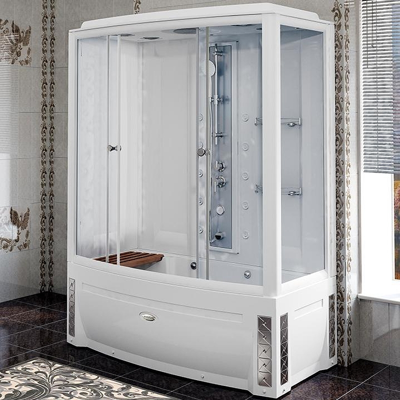 Душевая кабина Radomir Элис 2 1-04-1-1-5-0960 1680*850 мм с баней и гидромассажем (белый/прозрачное) L