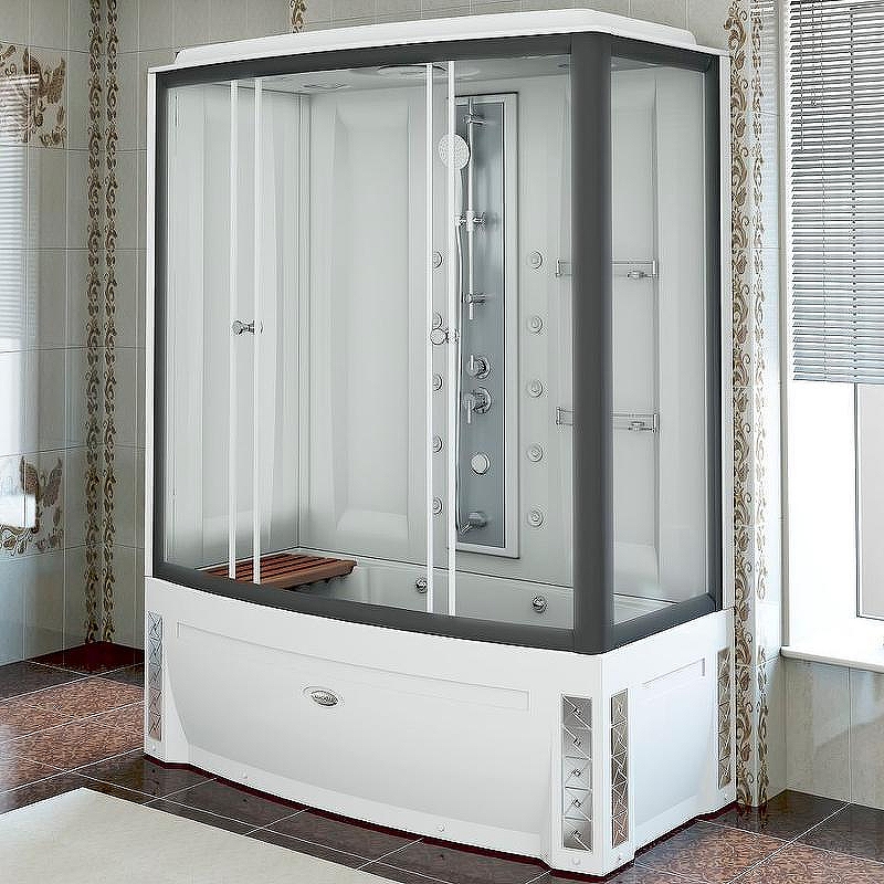 Душевая кабина Radomir Элис К1 1-04-6-1-4-0950 1680*850 мм с баней и гидромассажем (чёрный/прозрачное) L