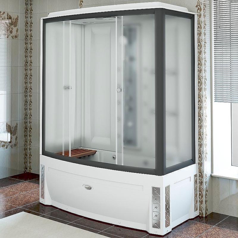 Душевая кабина Radomir Элис К2 1-04-6-1-5-0961 1680*850 мм с баней и гидромассажем (чёрный/матовое) L