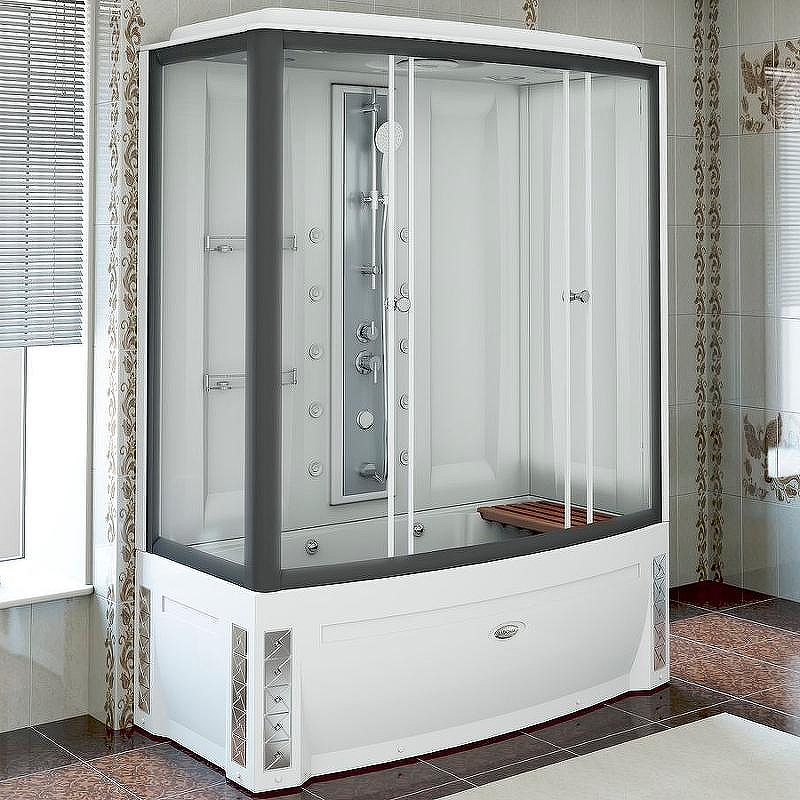 Душевая кабина Radomir Элис К2 1-04-6-2-5-0960 1680*850 мм с баней и гидромассажем (чёрный/прозрачное) R