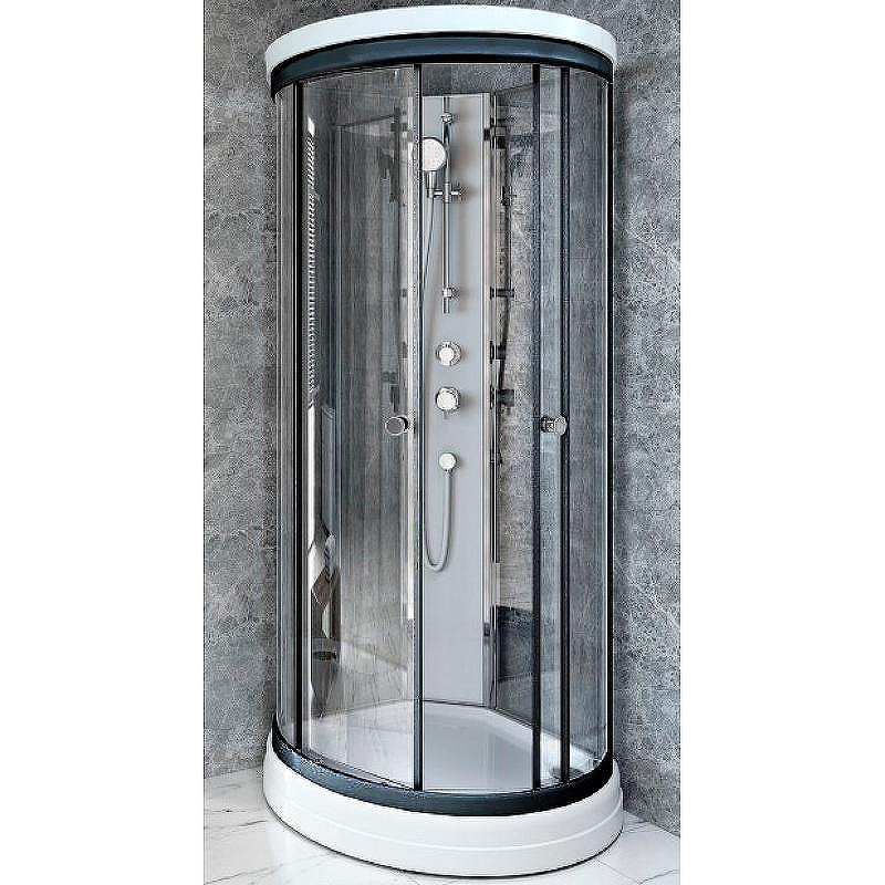 Душевая кабина Radomir Стронг 1-05-6-0-0-1820 1100*1100 мм (чёрный/прозрачное)