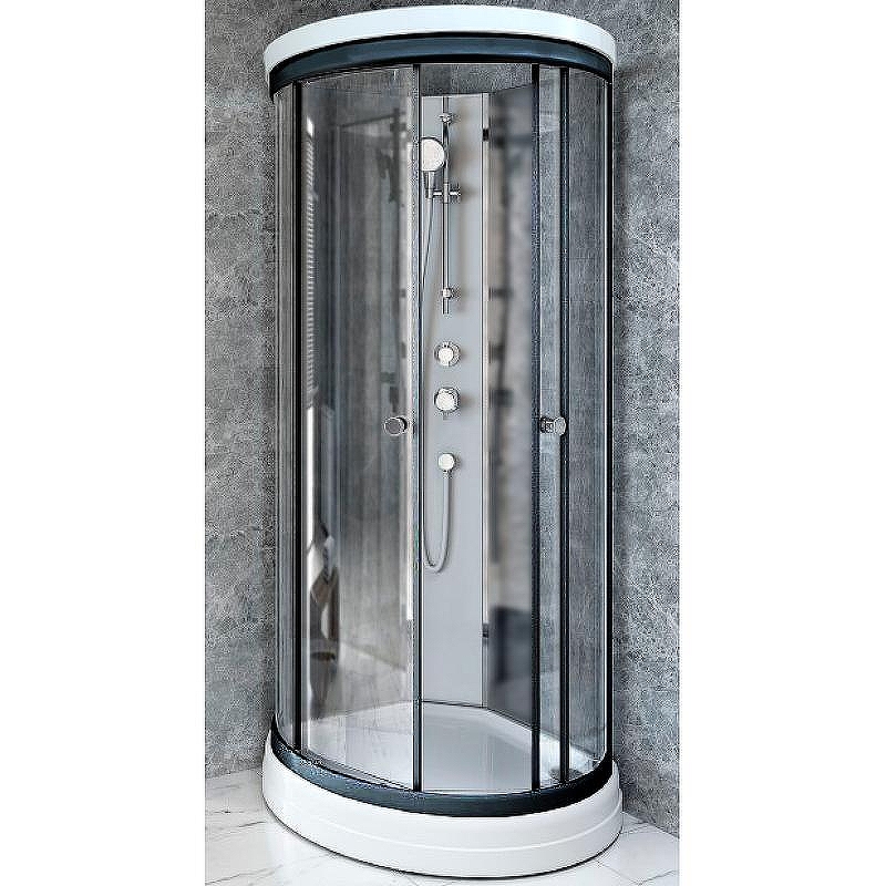 Душевая кабина Radomir Стронг 1-05-6-0-0-182 1100*1100 мм (чёрный/матовое/прозрачное)