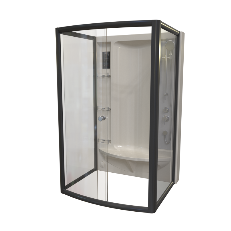 Душевая кабина Radomir Диана 1-00-6-0-0-0610 1390*1080 мм (чёрный/матовое)