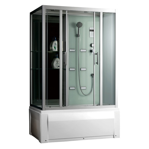 Душевой бокс Frank F556-1 1500*850 мм с гидромассажем (белый/прозрачное)