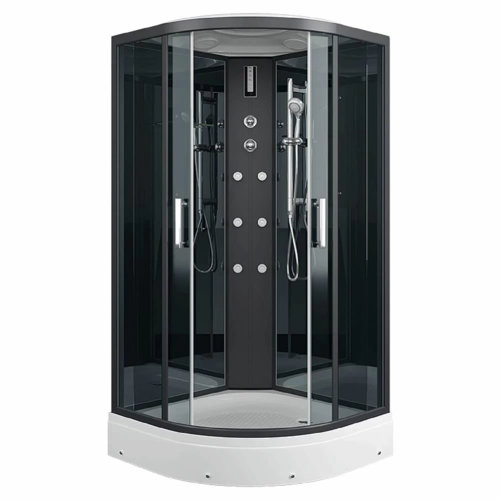 Душевая кабина Erlit ER570917-C24-RUS 900*900 мм (чёрный/тонированное) с гидромассажем