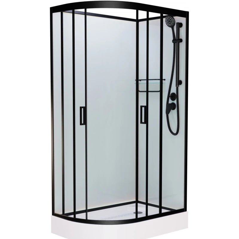 Душевая кабина Frank F418R 1000*800 мм без крыши (чёрный/прозрачное) R