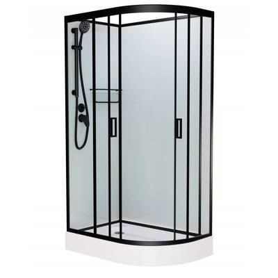 Душевая кабина Frank F412L М 1200*800 мм без крыши (чёрный/матовое) L