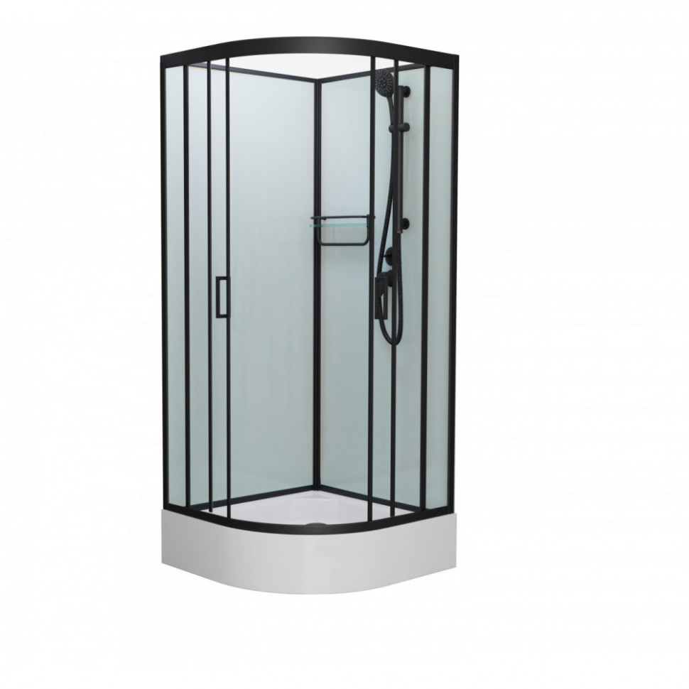 Душевая кабина Frank F409/1 М 900*900 мм без крыши (чёрный/матовое)
