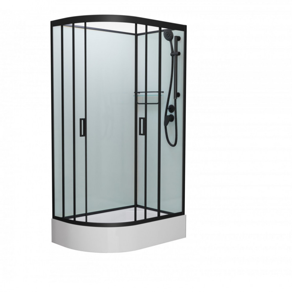 Душевая кабина Frank F412/1R М 1200*800 мм без крыши (чёрный/матовое) R