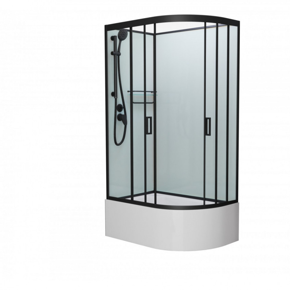 Душевая кабина Frank F412/2L 1200*800 мм без крыши (чёрный/прозрачное) L