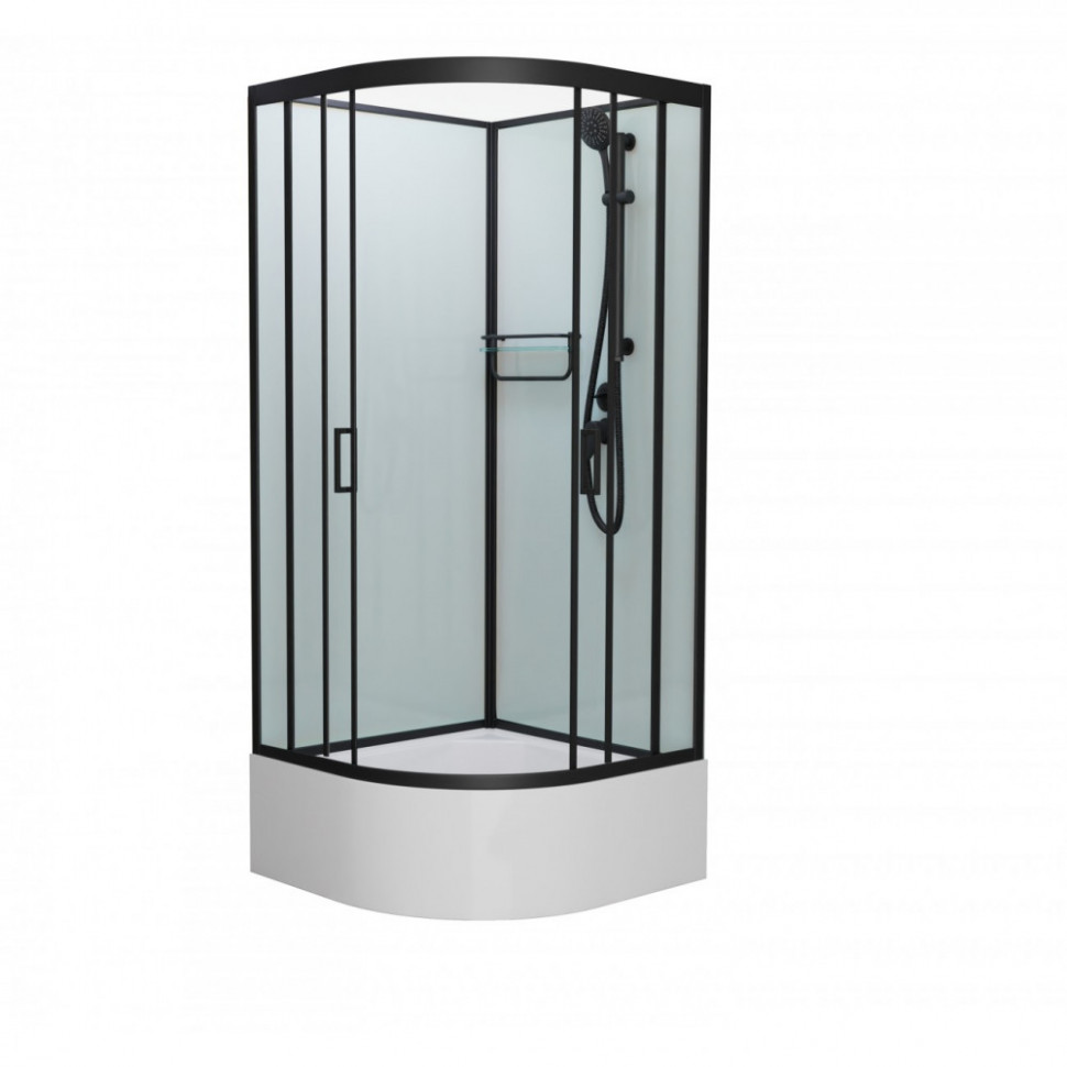 Душевая кабина Frank F409/2 М 900*900 мм без крыши (чёрный/матовое)