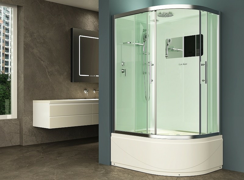 Душевая кабина Esbano Elegancia ESKB129CRBL 1200*900 мм (хром матовый/рифлёное) L