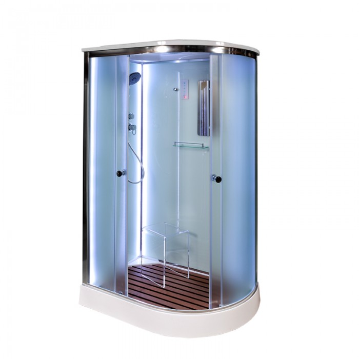 Душевая кабина Deto D102SLLED 1200*800 мм с LED подсветкой (хром/матовое)