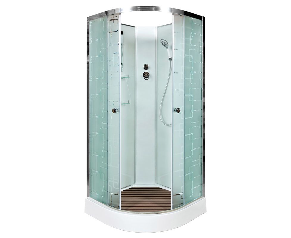 Душевая кабина Deto EM1580N 800*800 мм без крыши (хром/матовое)