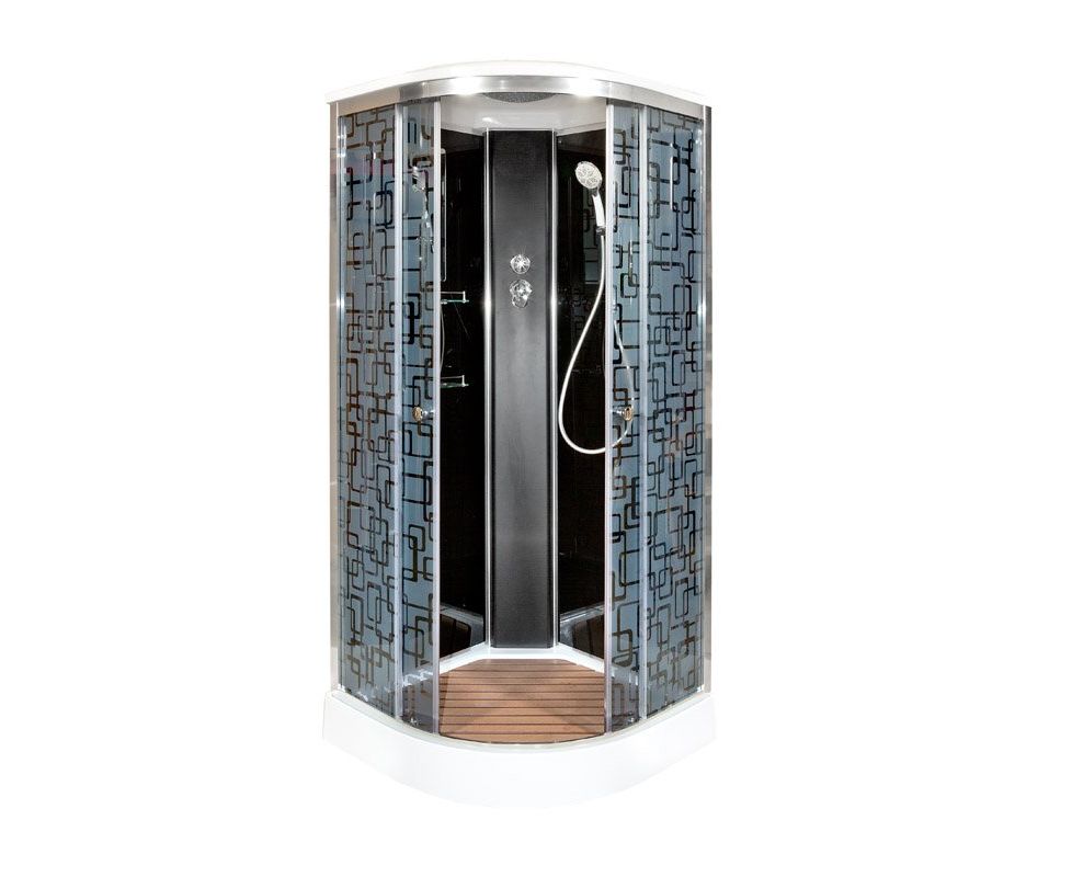 Душевая кабина Deto BM1590BLACK 900*900 мм стандартная (хром/матовое)