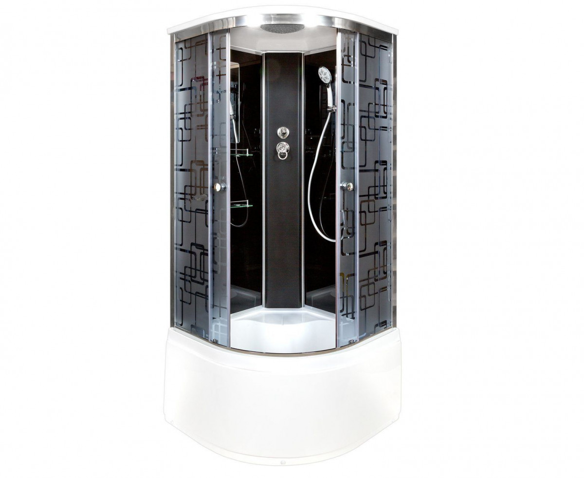 Душевая кабина Deto BM4590BLACK 900*900 мм стандартная (хром/матовое)