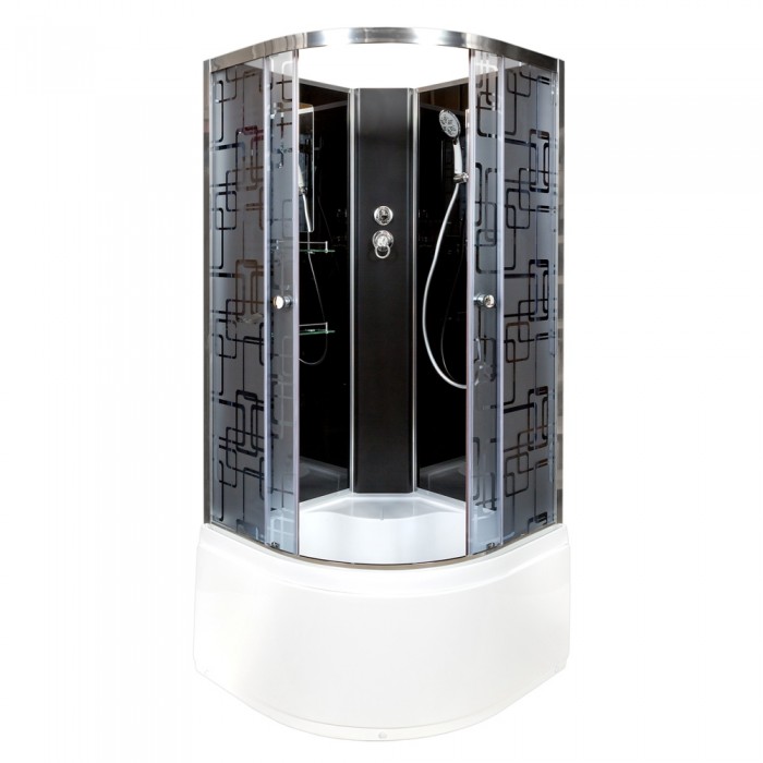 Душевая кабина Deto BM4590NBLACK 900*900 мм без крыши (хром/матовое)
