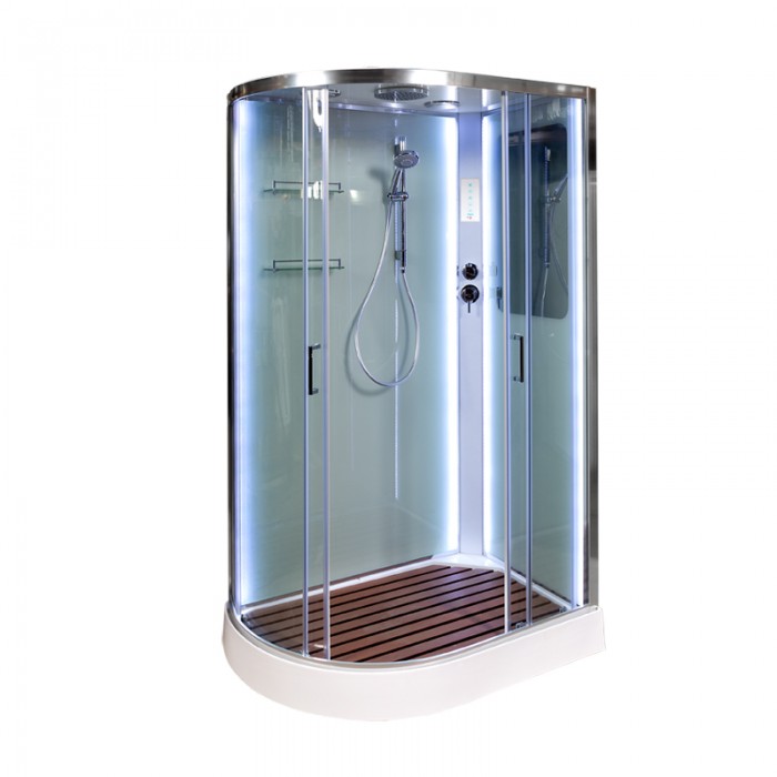 Душевая кабина Deto A102RLED 1200*800 мм LED (хром/прозрачное)
