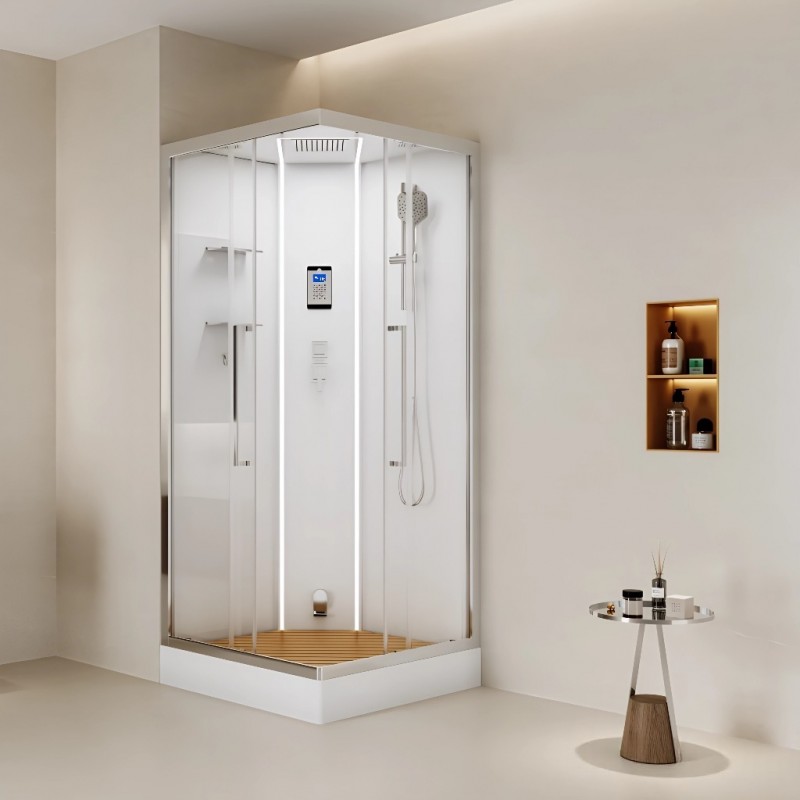 Душевая кабина Esbano ESO PREMIUM ESKOPA100CKR-ST 1000*1000 мм с паром (хром/прозрачное)