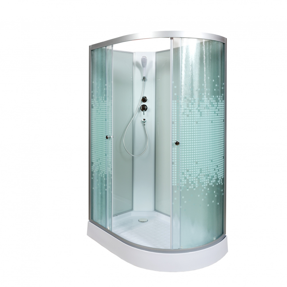 Душевая кабина Deto L902LN 1200*800 мм без крыши (хром/матовое)