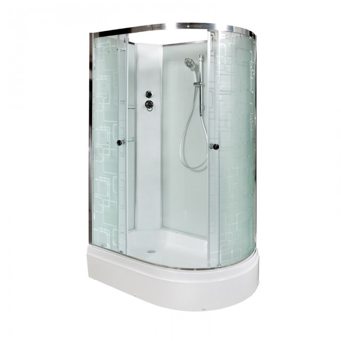 Душевая кабина Deto EM2712LN 1200*800 мм без крыши (хром/матовое)