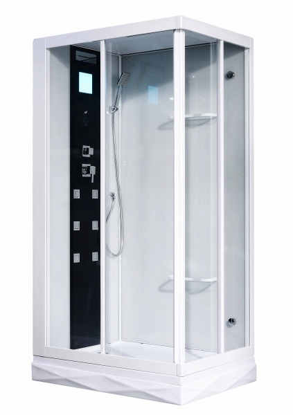 Душевая кабина Orans SR-86152 AL/AR-ED 1100*800 мм с гидромассажем (белый/прозрачное)