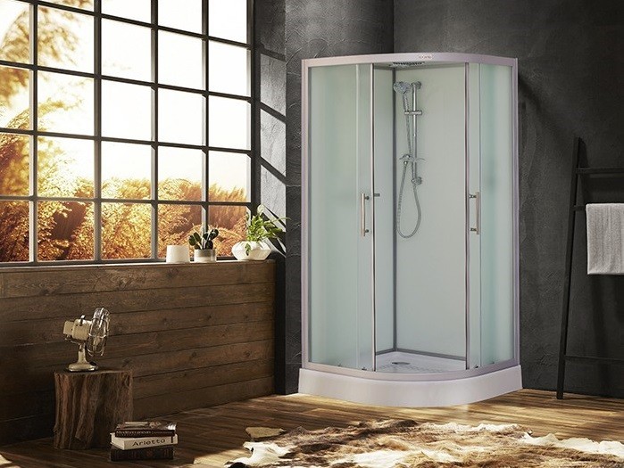 Душевая кабина Esbano Elegancia ESKB80CR 800*800 мм (хром матовый/рифленое)