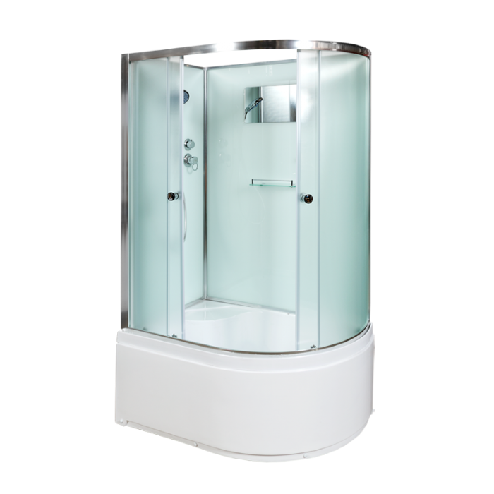 Душевая кабина Deto D120L 1200*800 мм без крыши (хром/матовое)